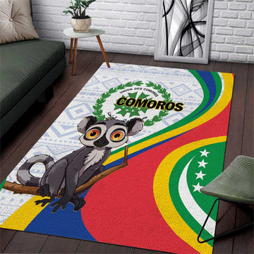 Comoros Area Rug 1975 Komori Mongoose Lemur African Pattern LT01