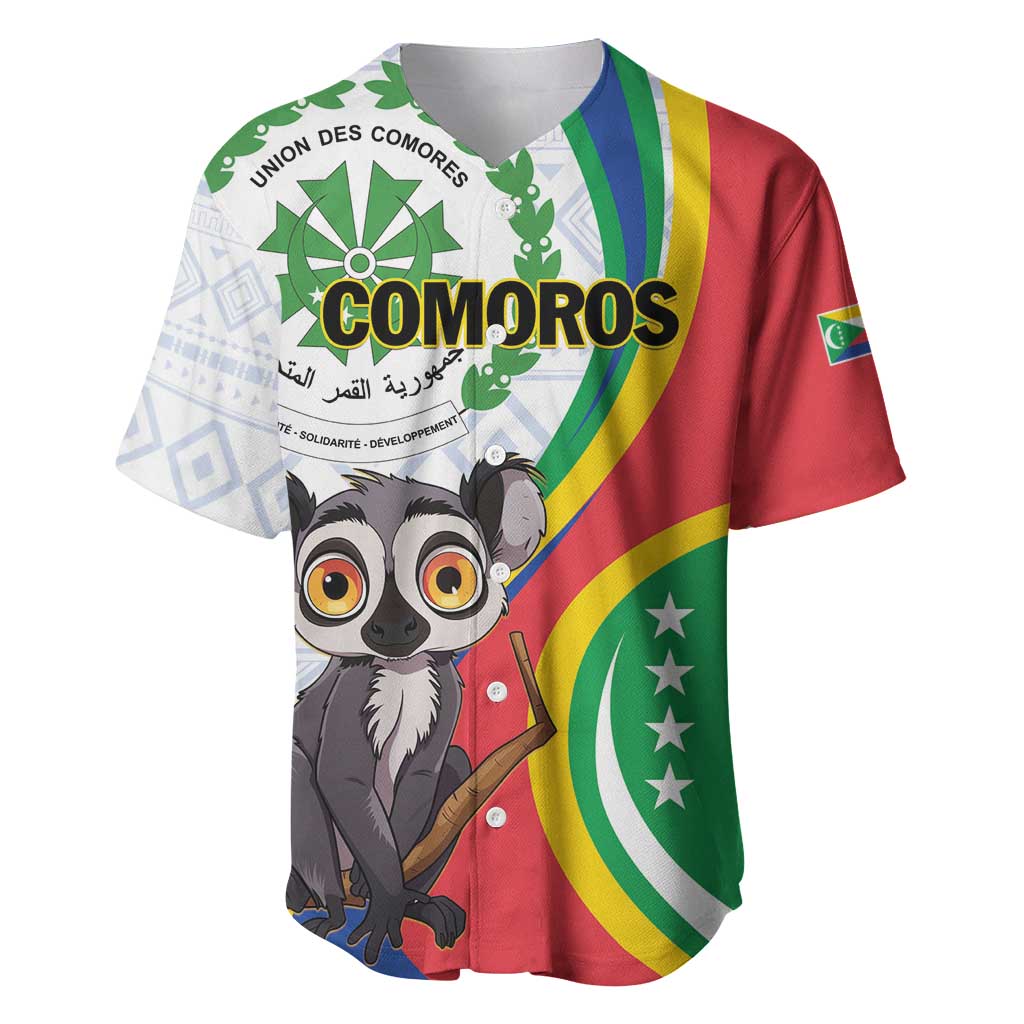 Comoros Baseball Jersey 1975 Komori Mongoose Lemur African Pattern LT01