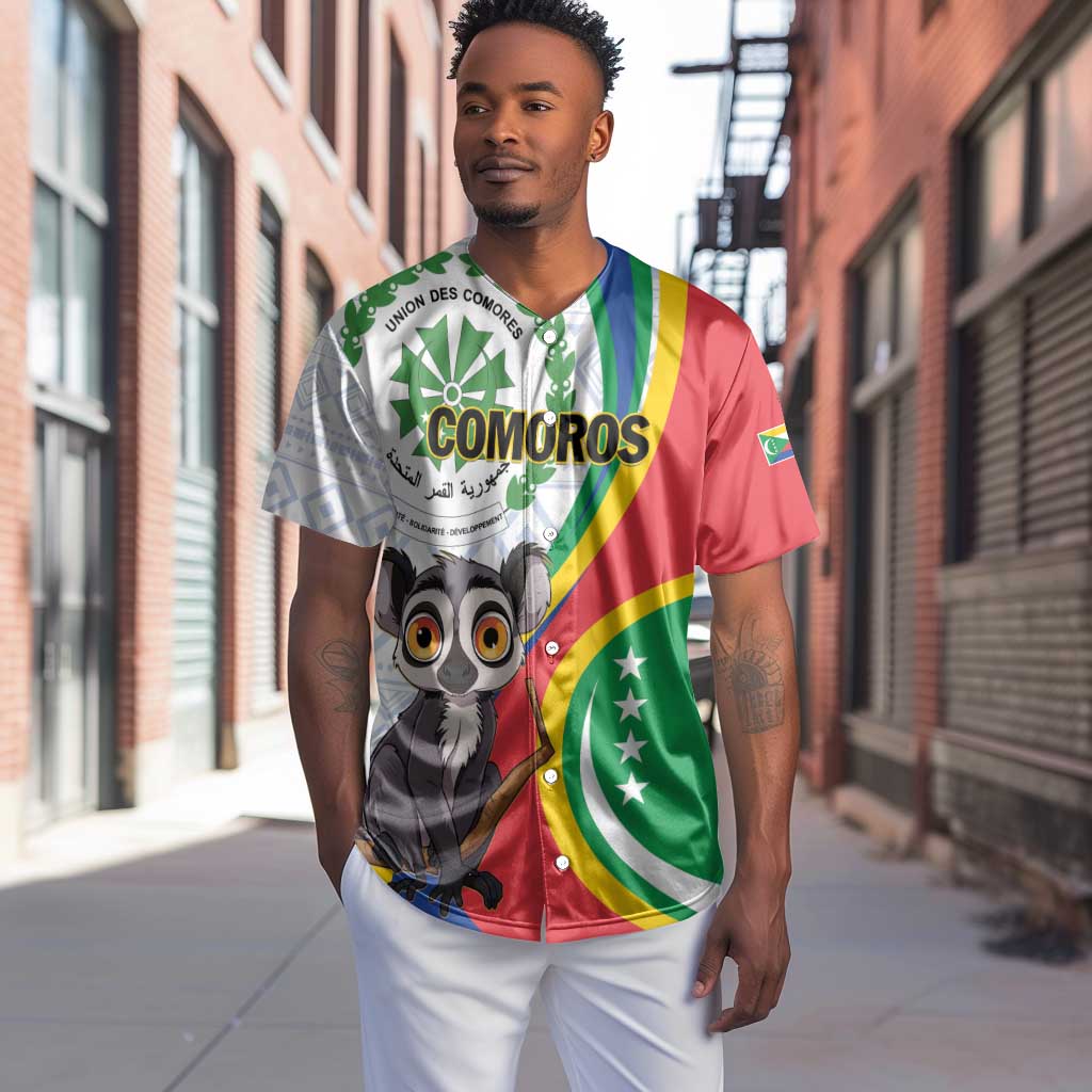 Comoros Baseball Jersey 1975 Komori Mongoose Lemur African Pattern LT01