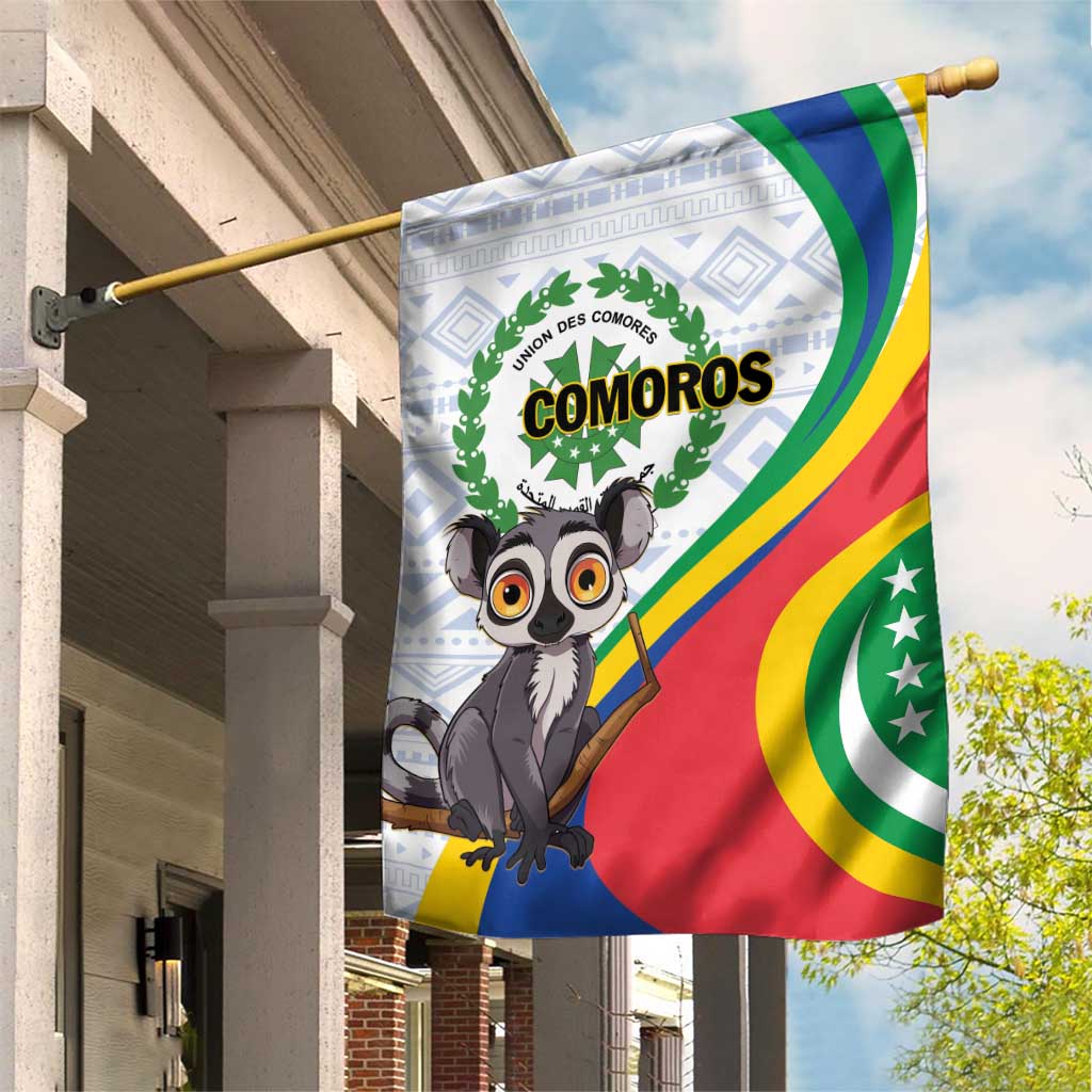 Comoros Garden Flag 1975 Komori Mongoose Lemur African Pattern LT01