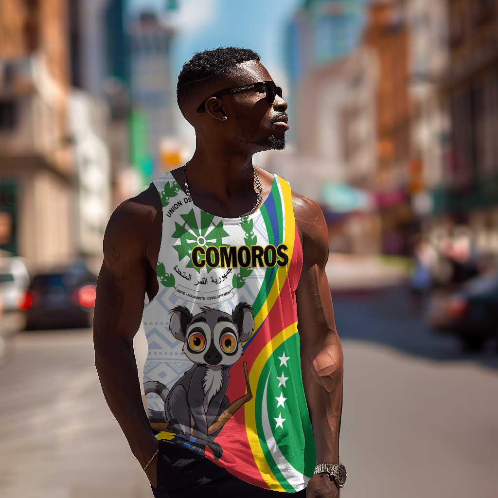 Comoros Men Tank Top 1975 Komori Mongoose Lemur African Pattern LT01