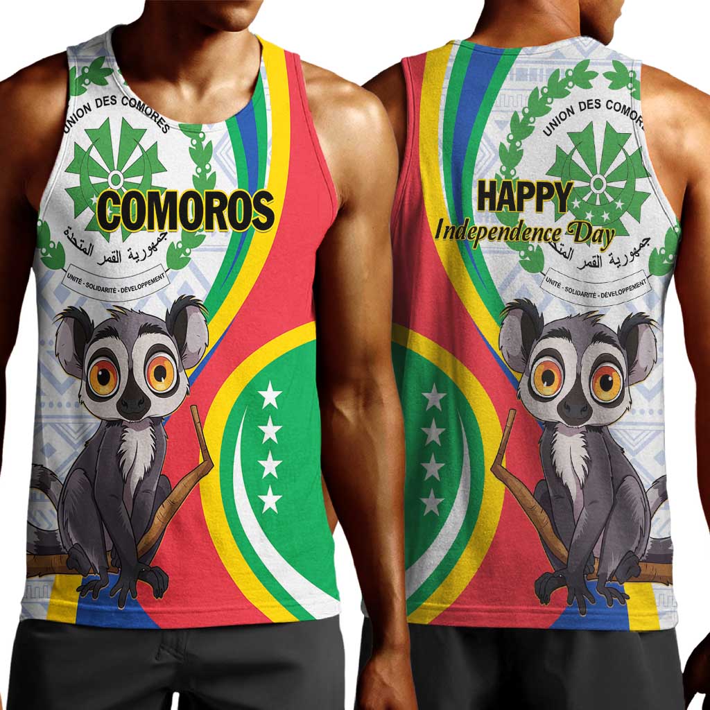 Comoros Men Tank Top 1975 Komori Mongoose Lemur African Pattern LT01