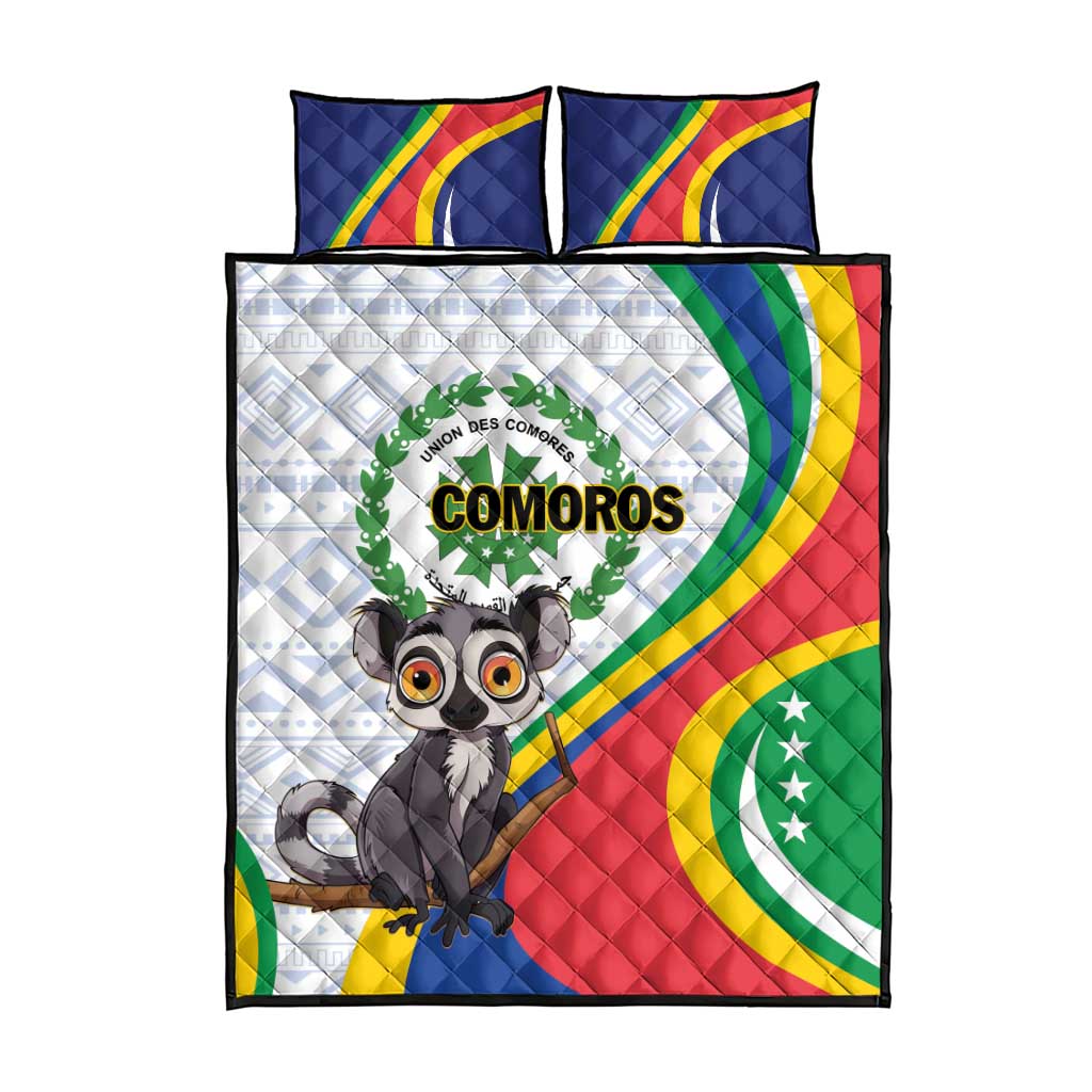 Comoros Quilt Bed Set 1975 Komori Mongoose Lemur African Pattern LT01
