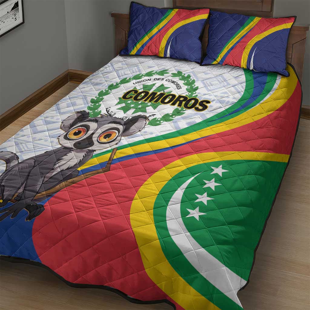 Comoros Quilt Bed Set 1975 Komori Mongoose Lemur African Pattern LT01