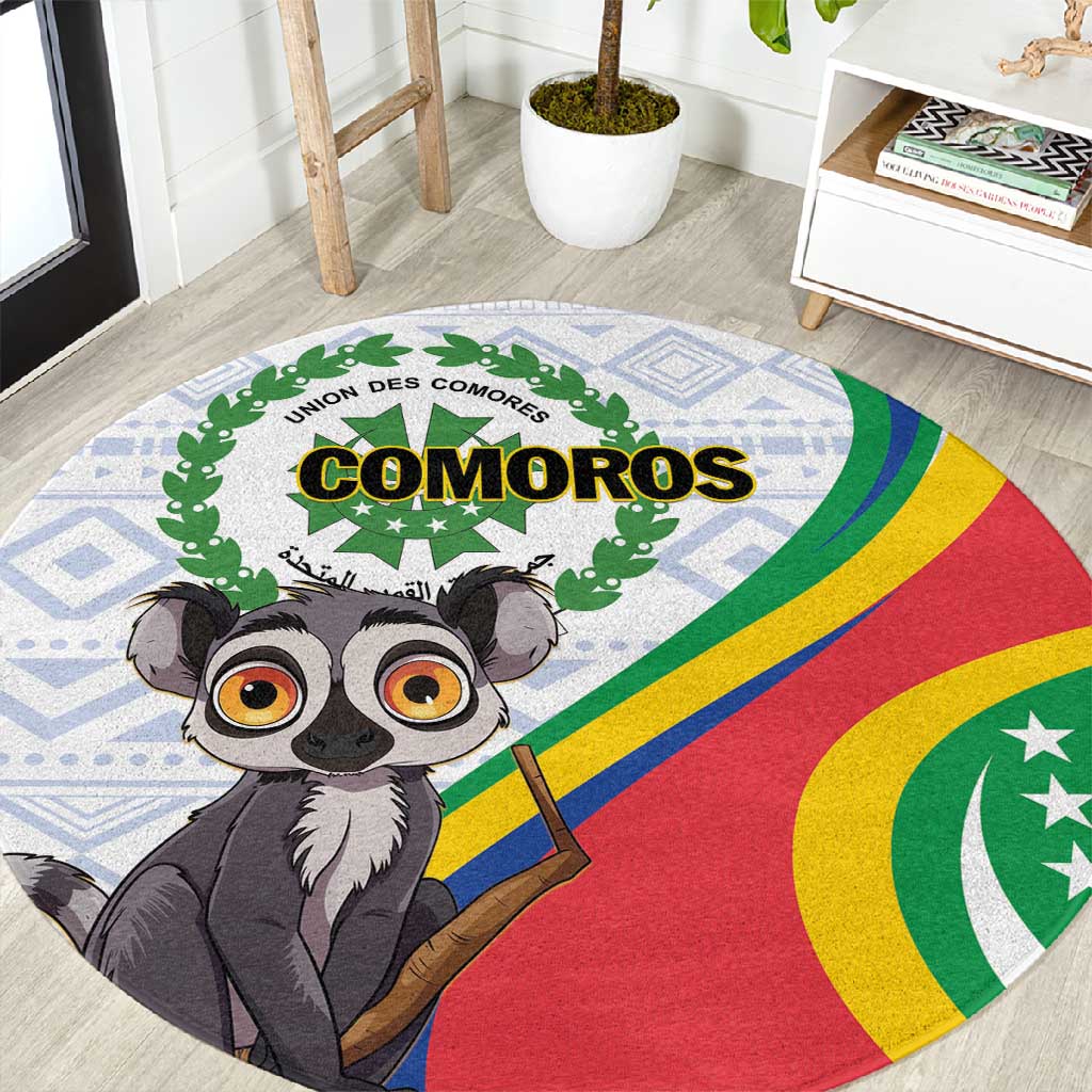 Comoros Round Carpet 1975 Komori Mongoose Lemur African Pattern LT01