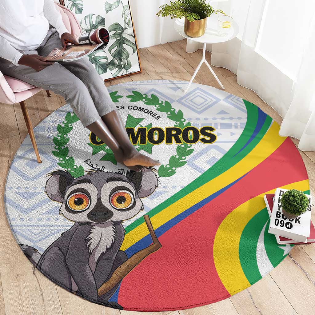 Comoros Round Carpet 1975 Komori Mongoose Lemur African Pattern LT01