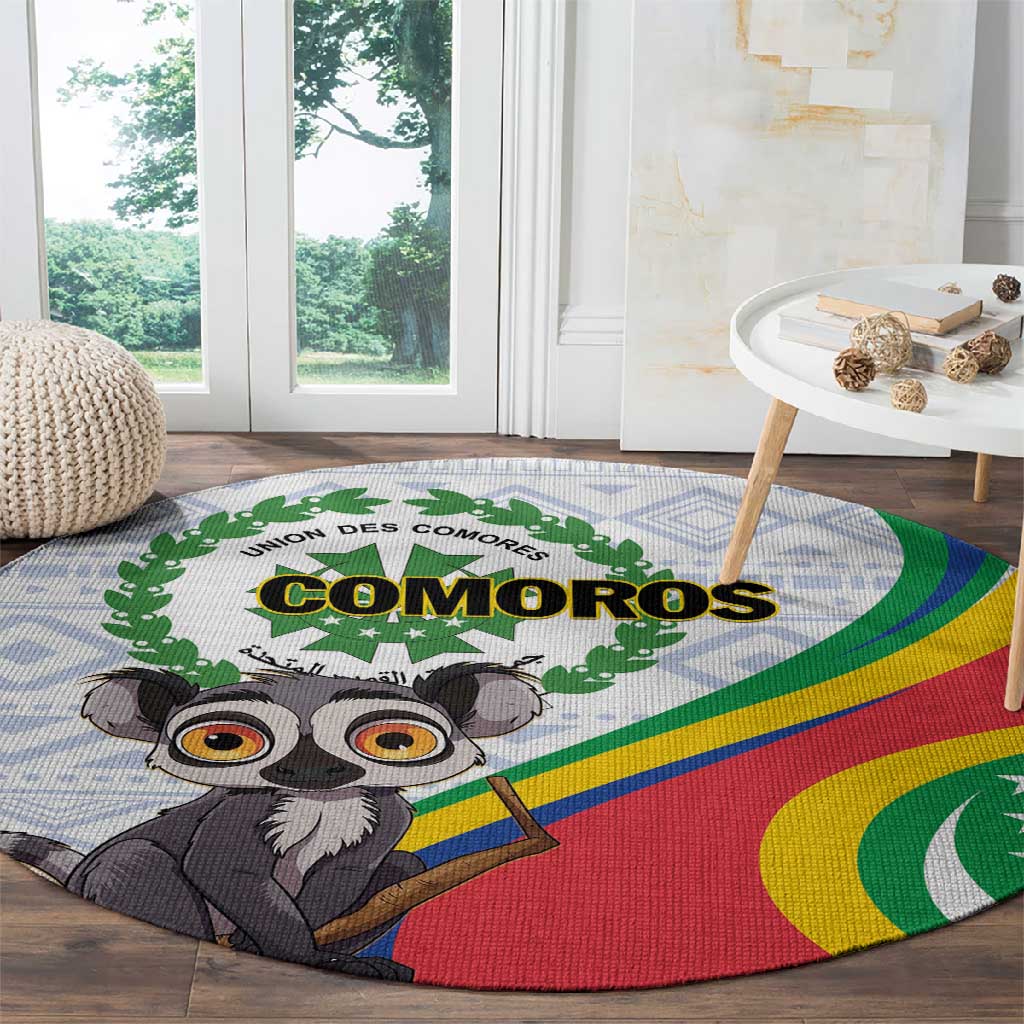 Comoros Round Carpet 1975 Komori Mongoose Lemur African Pattern LT01