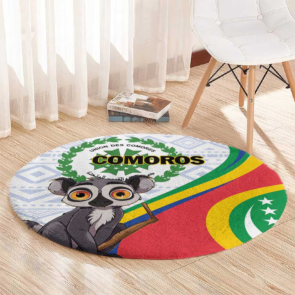 Comoros Round Carpet 1975 Komori Mongoose Lemur African Pattern LT01