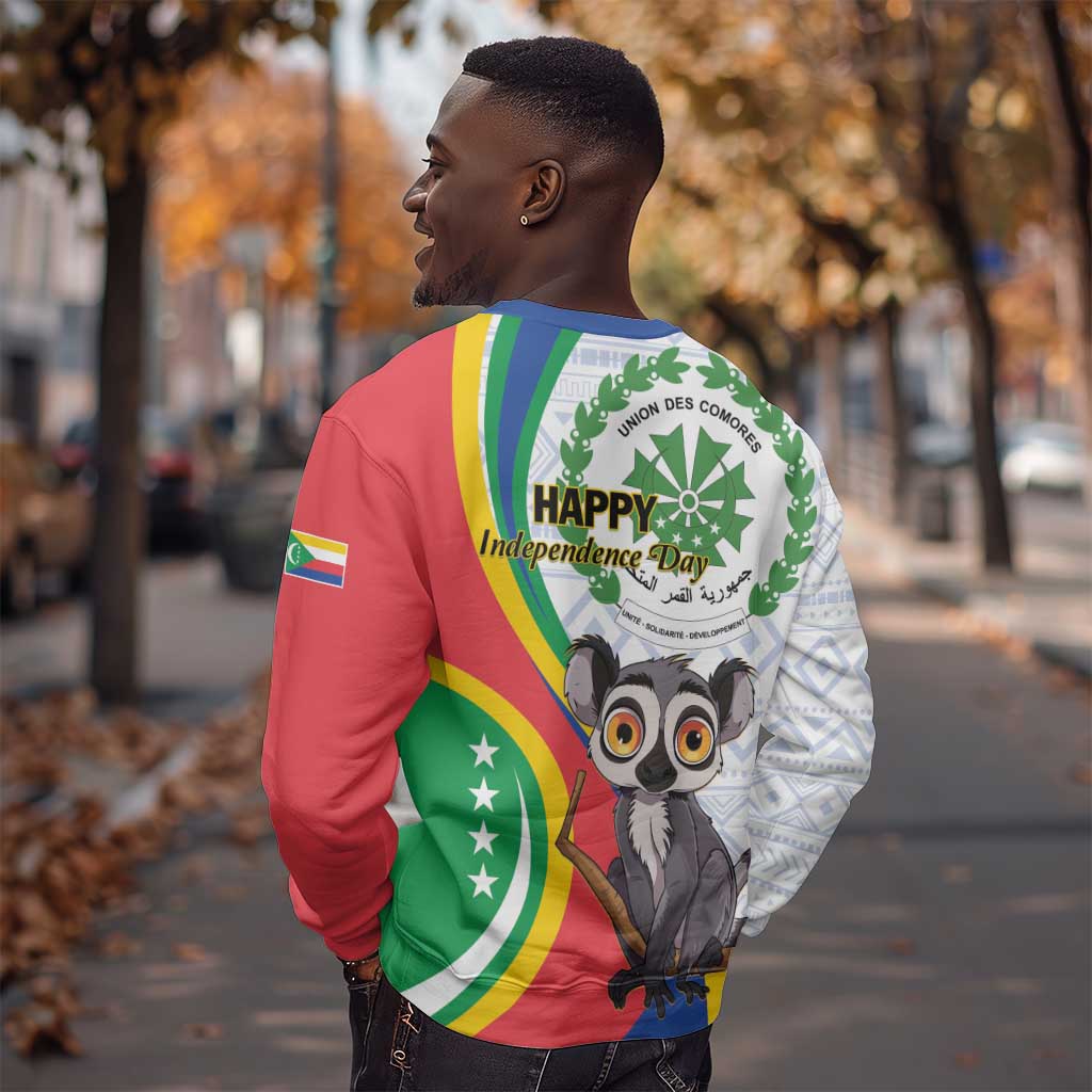 Comoros Sweatshirt 1975 Komori Mongoose Lemur African Pattern LT01
