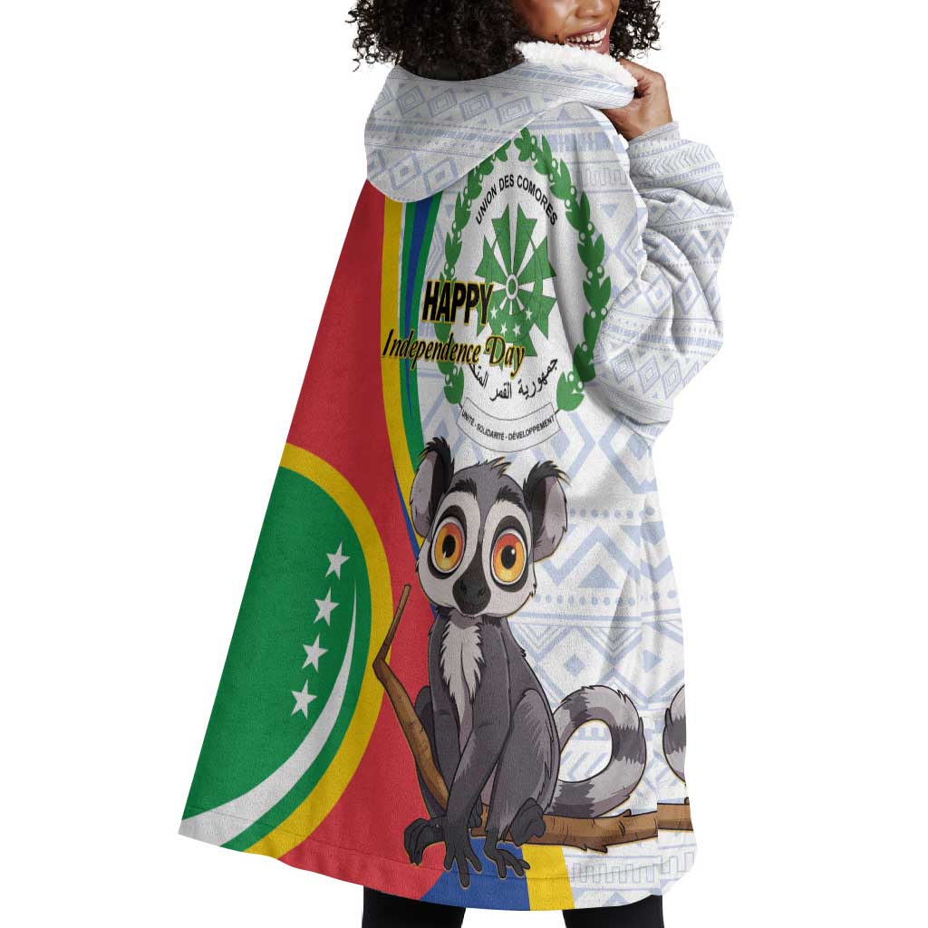 Comoros Wearable Blanket Hoodie 1975 Komori Mongoose Lemur African Pattern LT01