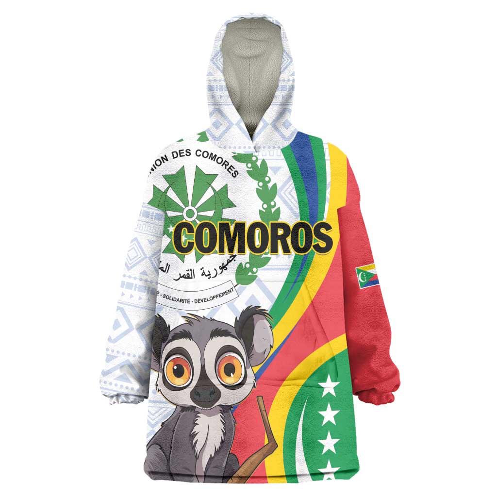 Comoros Wearable Blanket Hoodie 1975 Komori Mongoose Lemur African Pattern LT01
