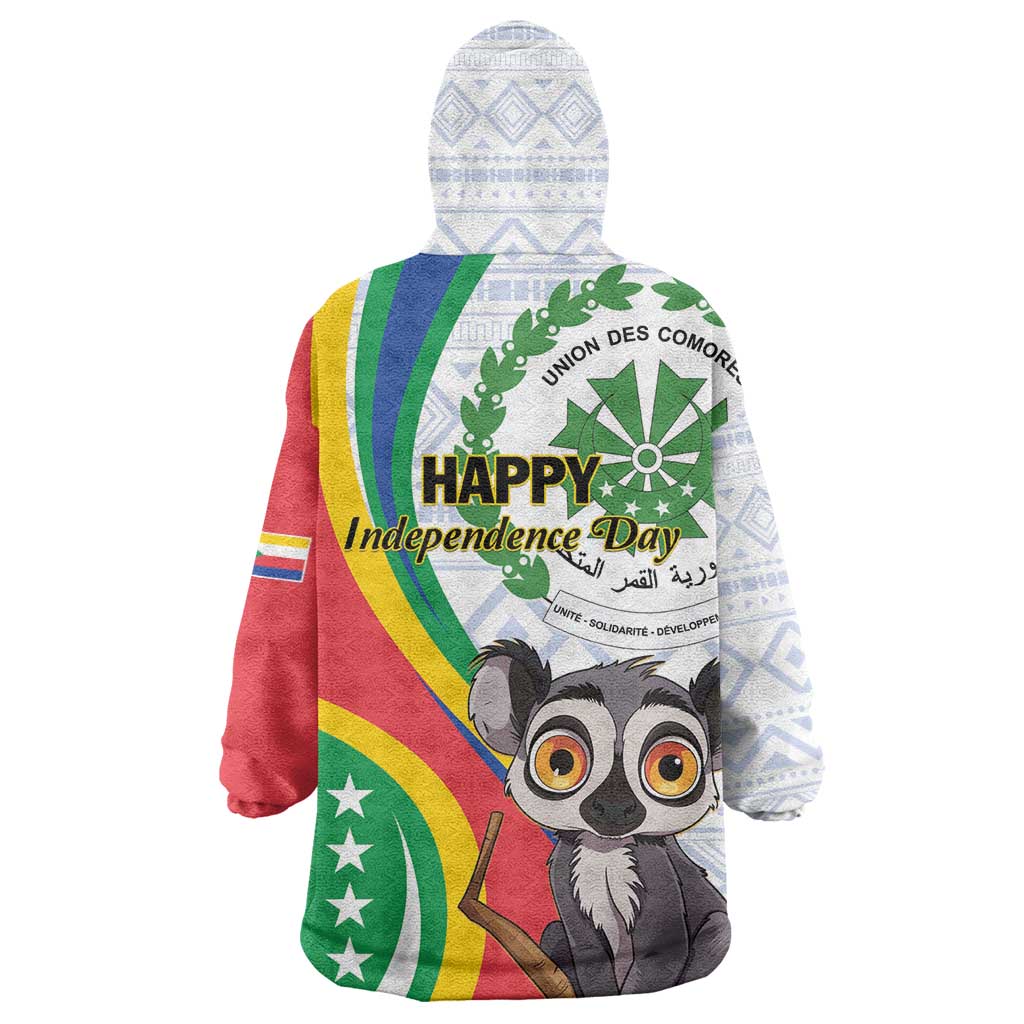 Comoros Wearable Blanket Hoodie 1975 Komori Mongoose Lemur African Pattern LT01