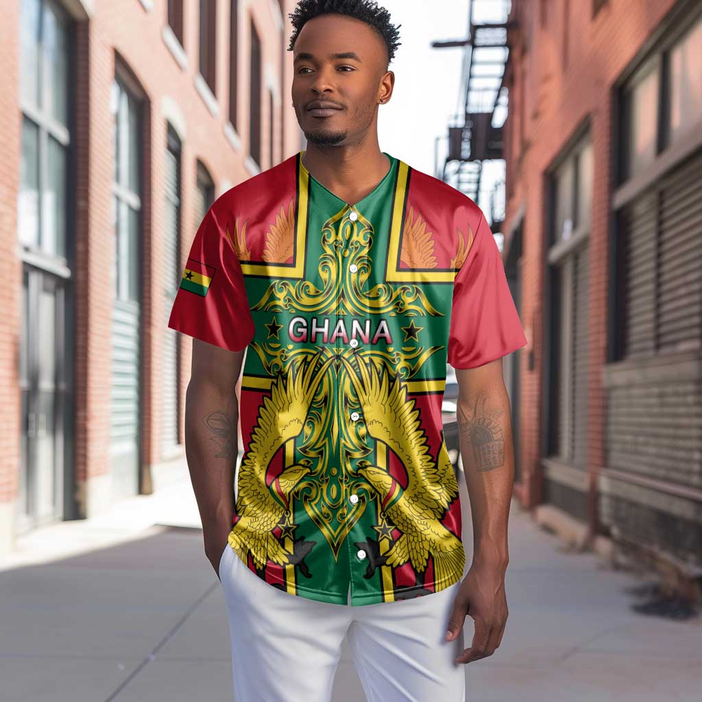 Custom Ghana Baseball Jersey with Cross of Saint George and Tawny Eagles LT01