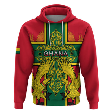 Custom Ghana Hoodie Ghana Cross Of Saint George With Tawny Eagles LT01