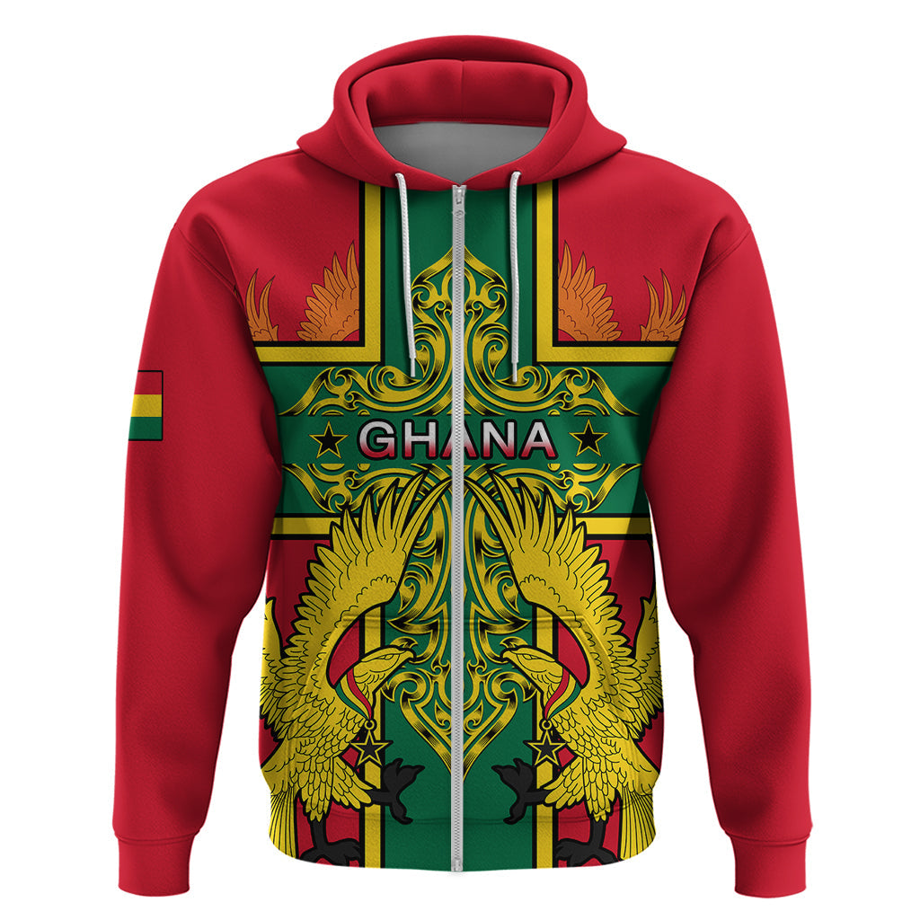 Custom Ghana Hoodie Ghana Cross Of Saint George With Tawny Eagles LT01
