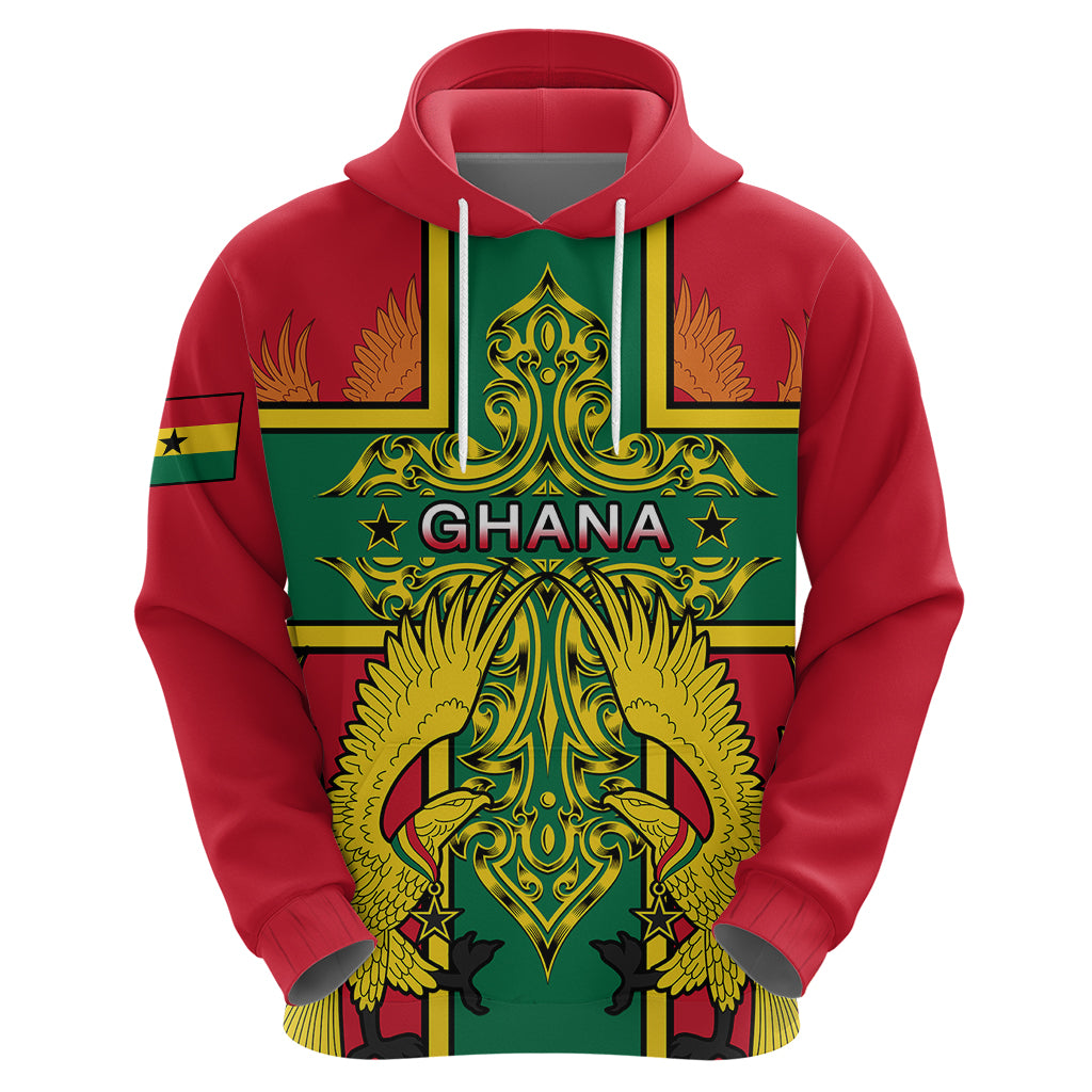 Custom Ghana Hoodie Ghana Cross Of Saint George With Tawny Eagles LT01