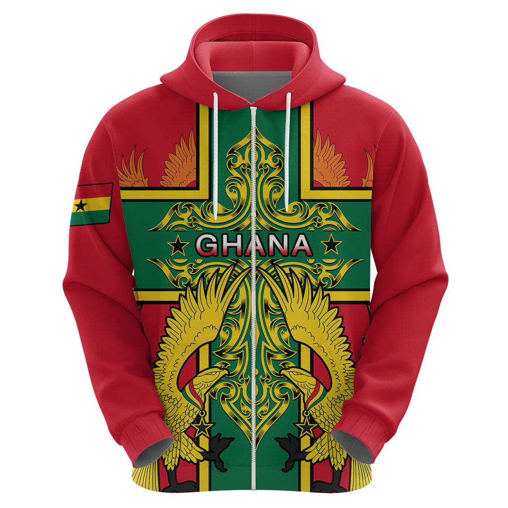 Custom Ghana Hoodie Ghana Cross Of Saint George With Tawny Eagles LT01