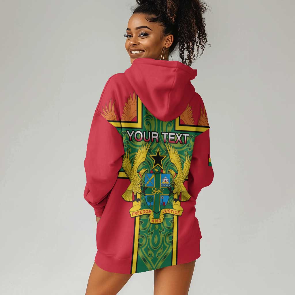 Custom Ghana Hoodie Dress with Cross of Saint George and Tawny Eagles LT01