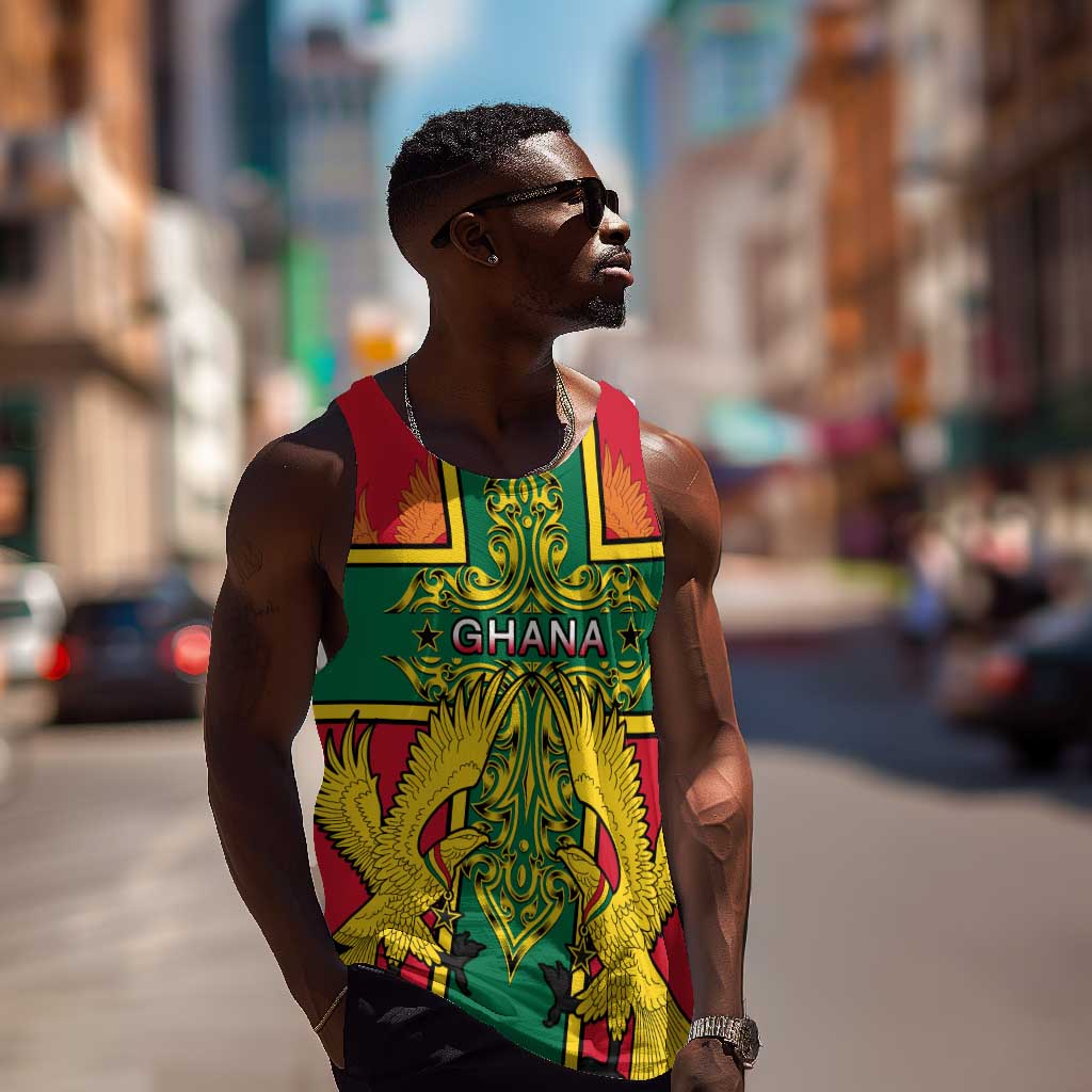 Custom Ghana Men Tank Top with Cross of Saint George and Tawny Eagles LT01