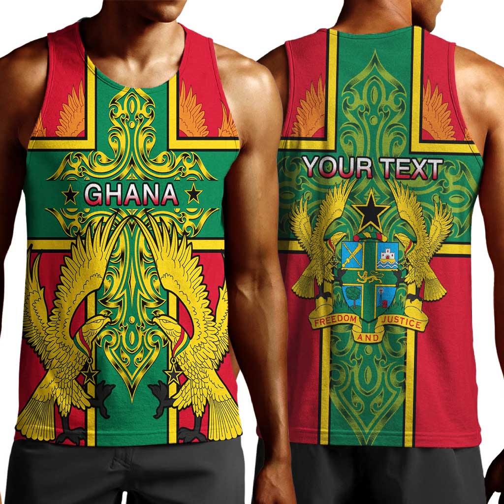 Custom Ghana Men Tank Top with Cross of Saint George and Tawny Eagles LT01