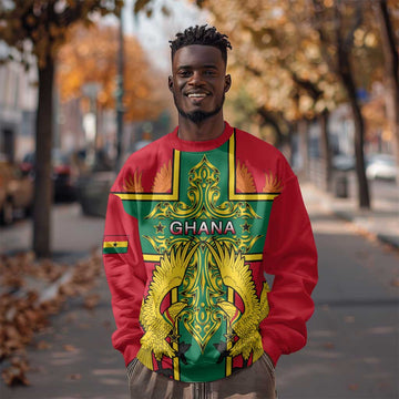 Custom Ghana Sweatshirt with Cross of Saint George and Tawny Eagles LT01
