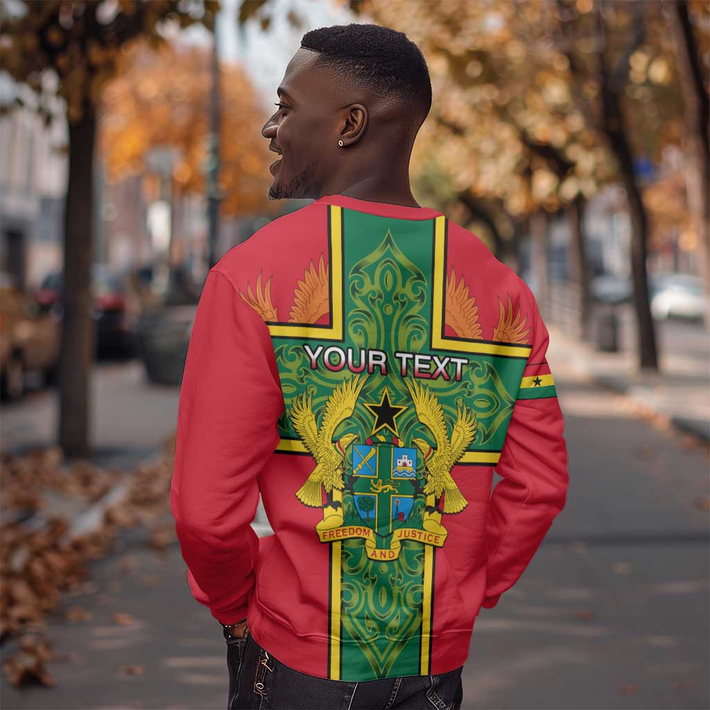 Custom Ghana Sweatshirt with Cross of Saint George and Tawny Eagles LT01