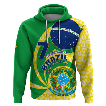 Personalised Brazil Independence Day Hoodie Sete de Setembro Flag Style LT01