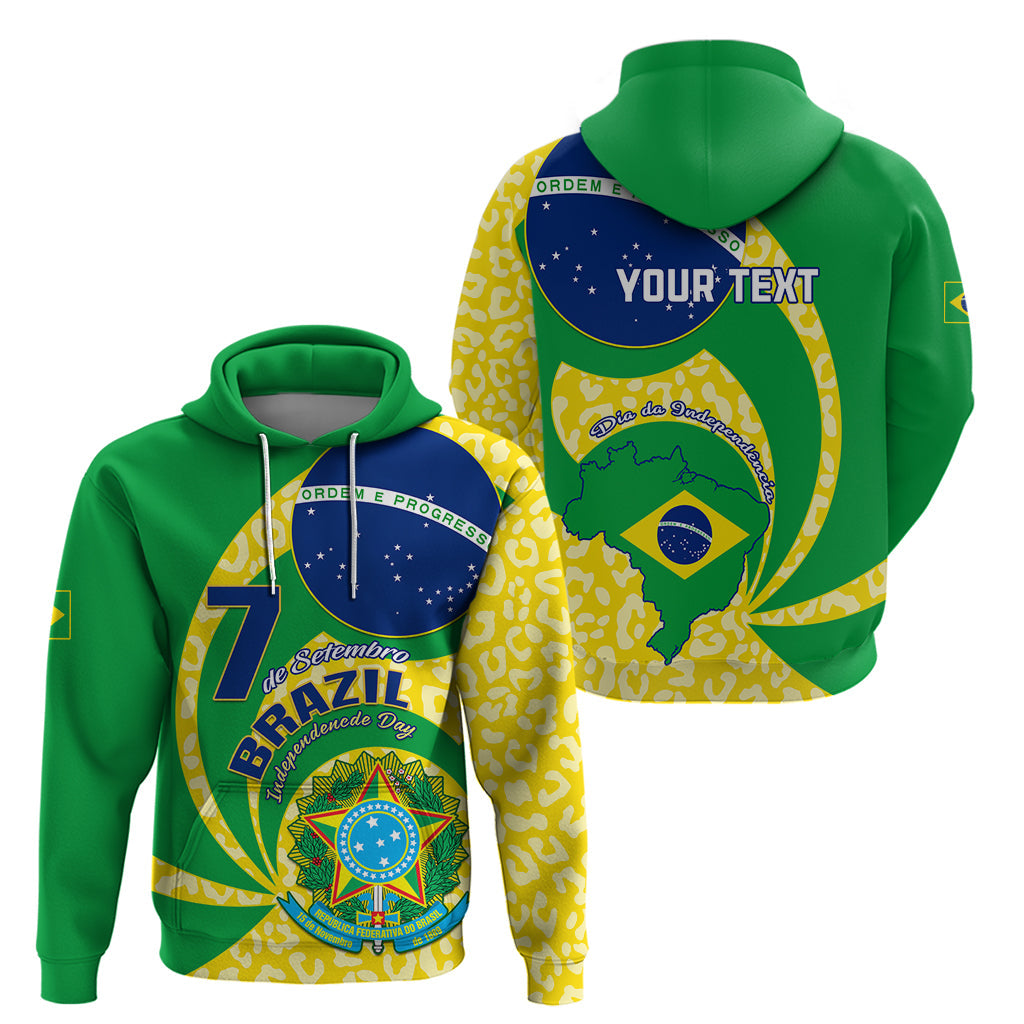 Personalised Brazil Independence Day Hoodie Sete de Setembro Flag Style LT01