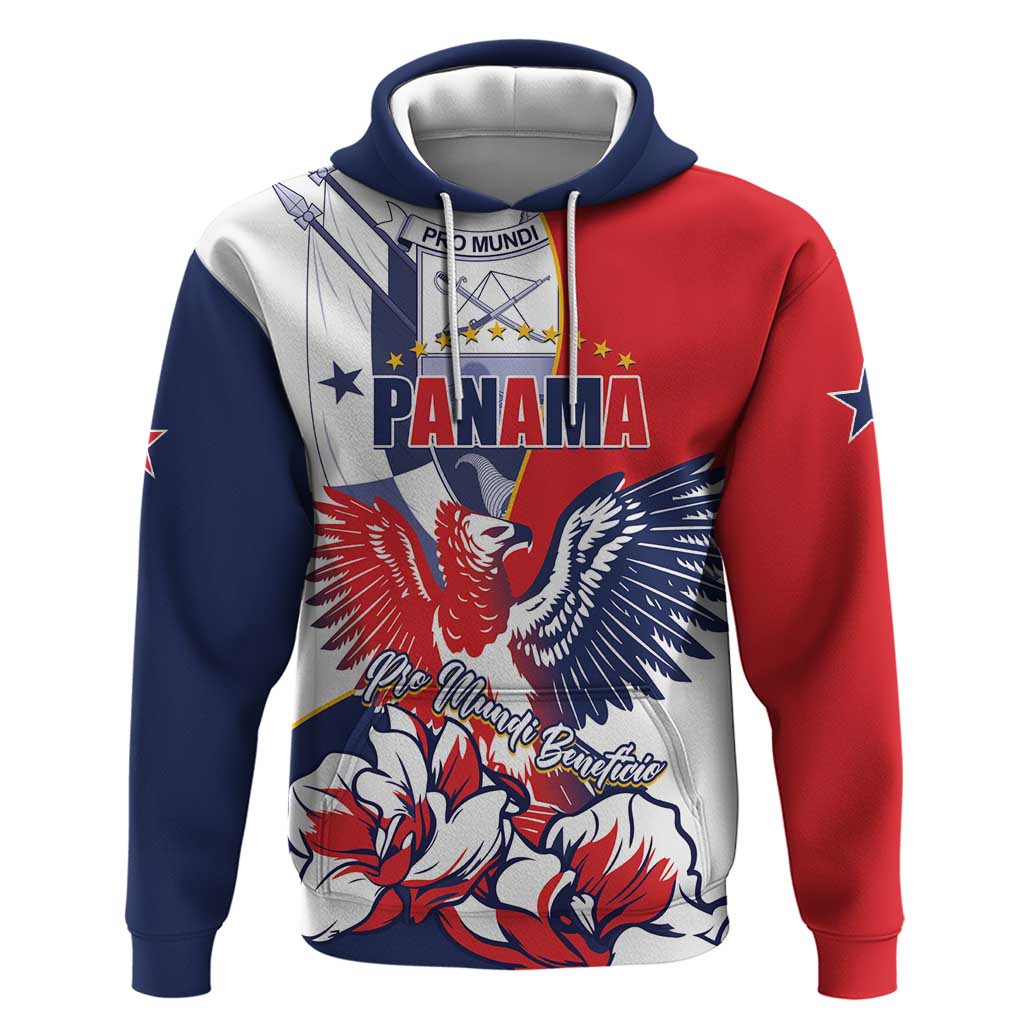 Personalized Panama Harpy Eagle Hoodie Pro Mundi Beneficio Flor del Espiritu Santo LT01