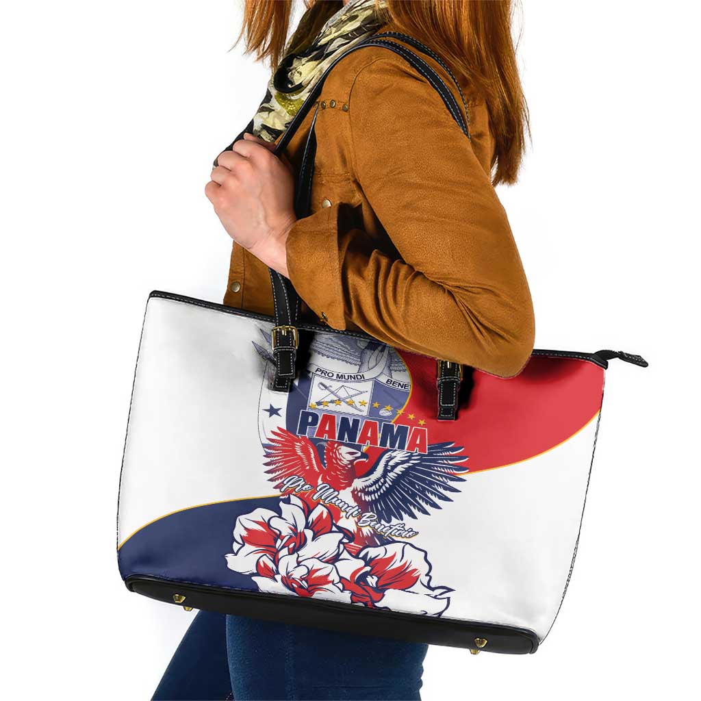 Panama Harpy Eagle Leather Tote Bag Pro Mundi Beneficio Flor del Espiritu Santo LT01