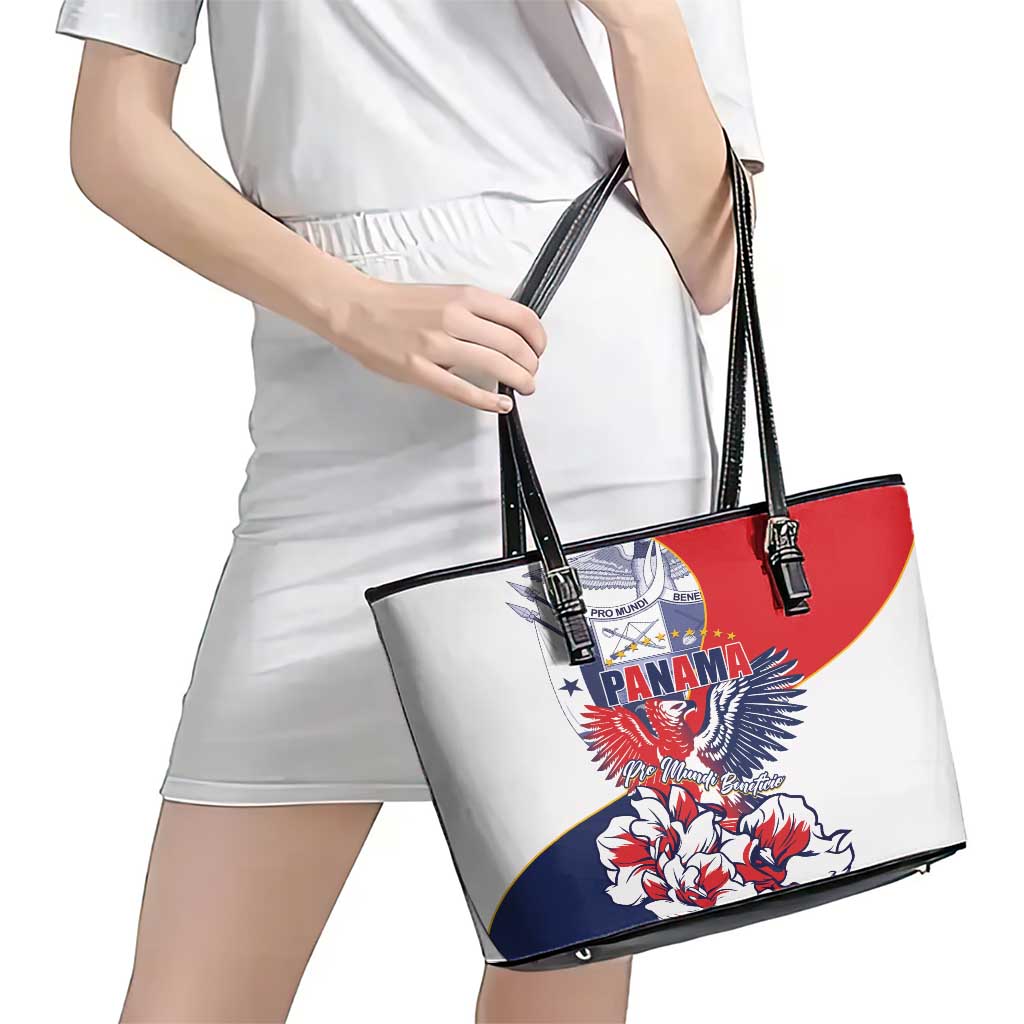 Panama Harpy Eagle Leather Tote Bag Pro Mundi Beneficio Flor del Espiritu Santo LT01