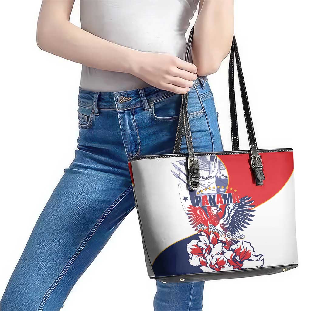 Panama Harpy Eagle Leather Tote Bag Pro Mundi Beneficio Flor del Espiritu Santo LT01