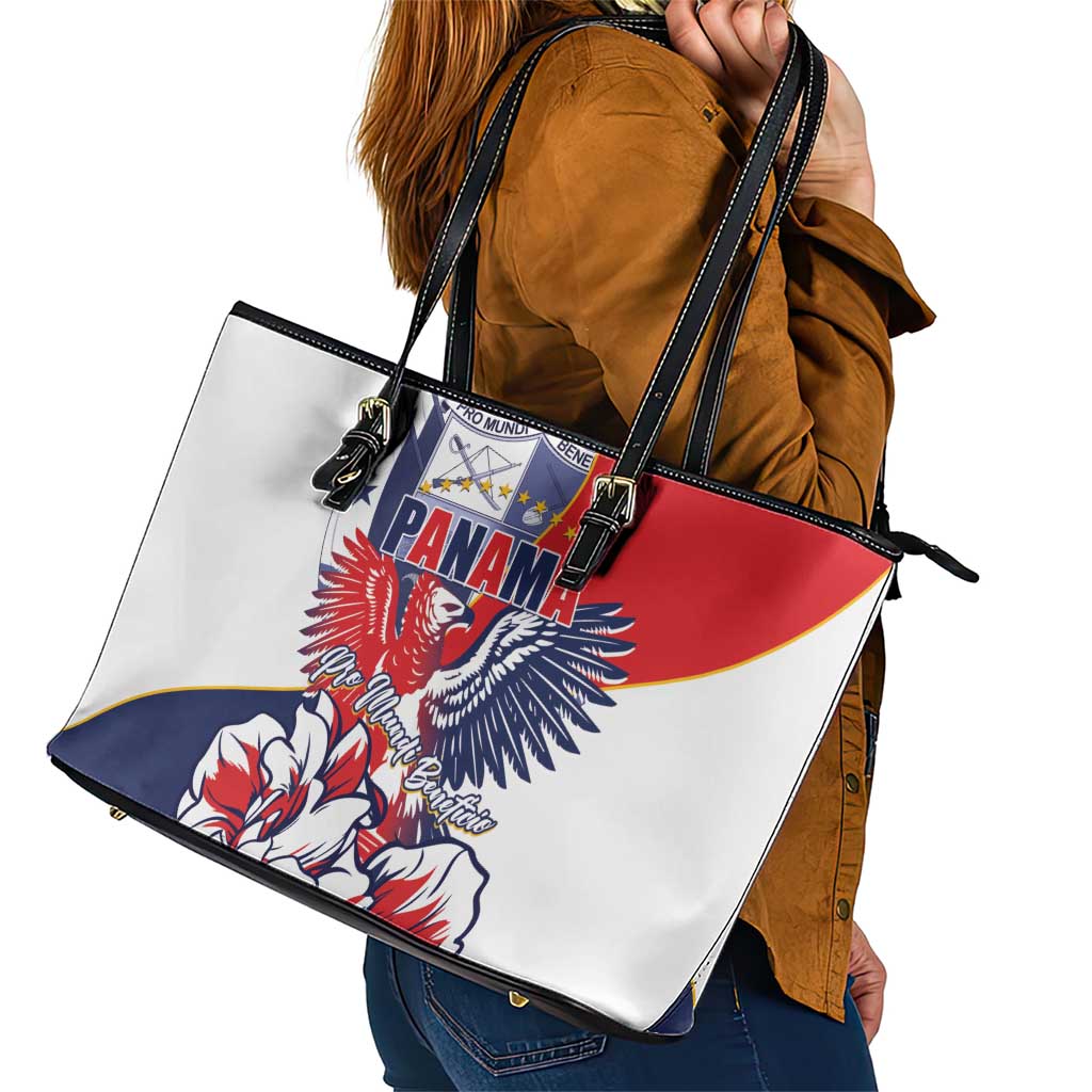 Panama Harpy Eagle Leather Tote Bag Pro Mundi Beneficio Flor del Espiritu Santo LT01