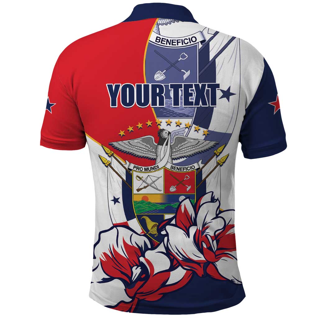 Personalized Panama Harpy Eagle Polo Shirt Pro Mundi Beneficio Flor del Espiritu Santo LT01