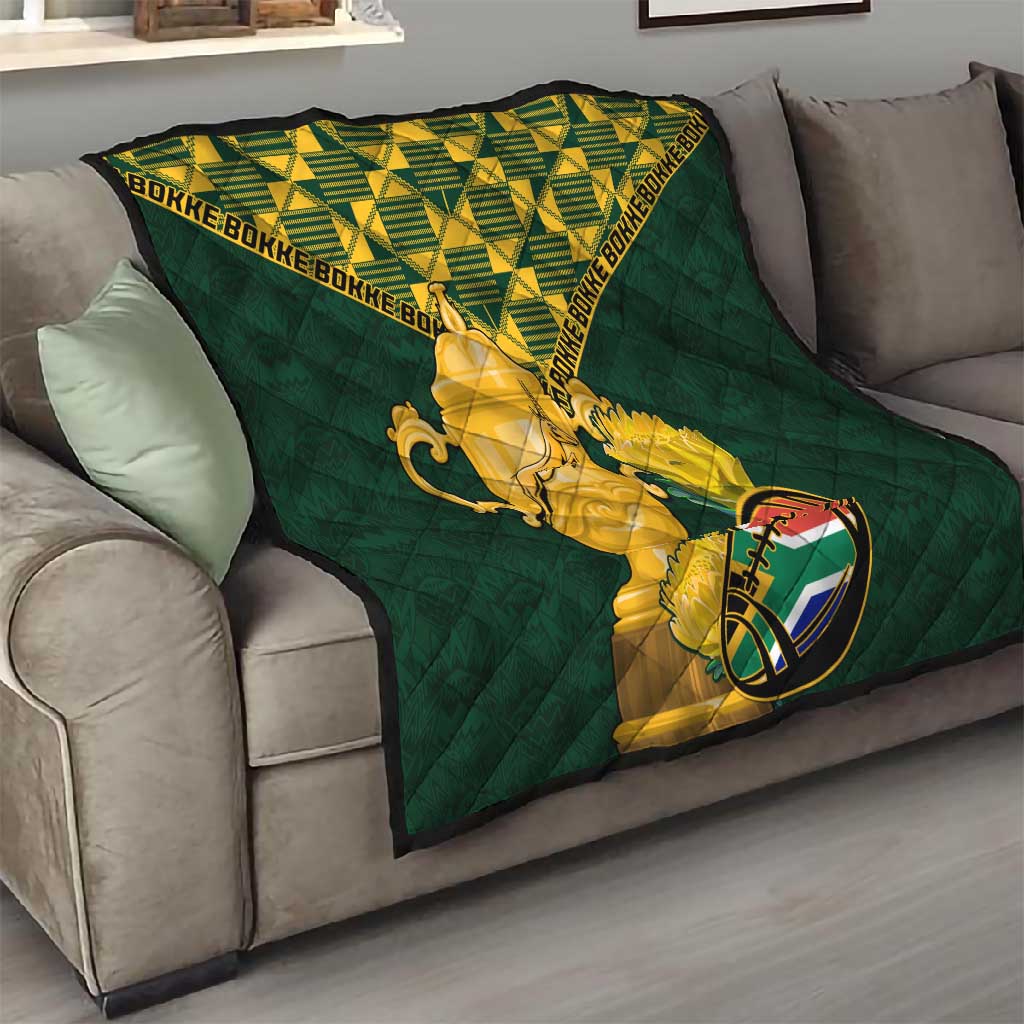 South Africa Rugby Quilt - Go Bokke Champion, World Cup LT01