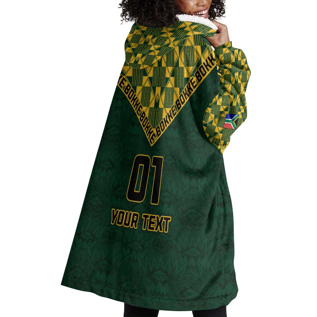 Custom South Africa Rugby Wearable Blanket Hoodie - Go Bokke Champion, World Cup LT01