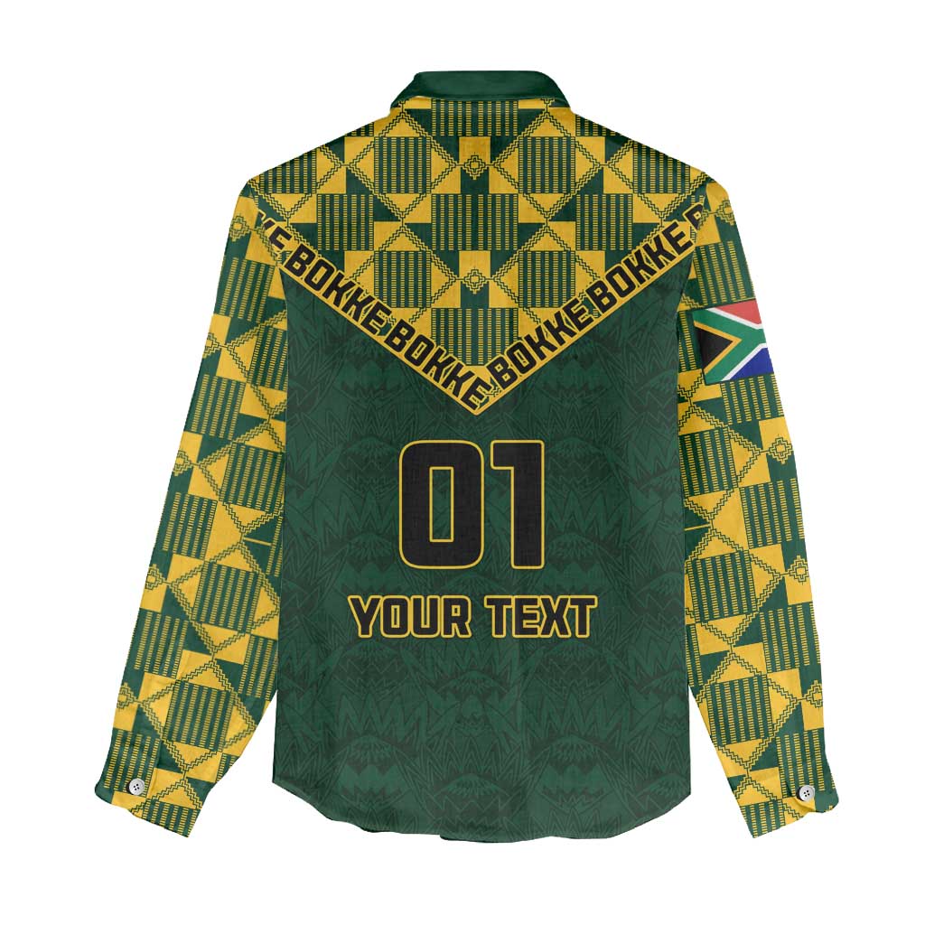 Custom South Africa Rugby Women Casual Shirt - Go Bokke Champion, World Cup LT01