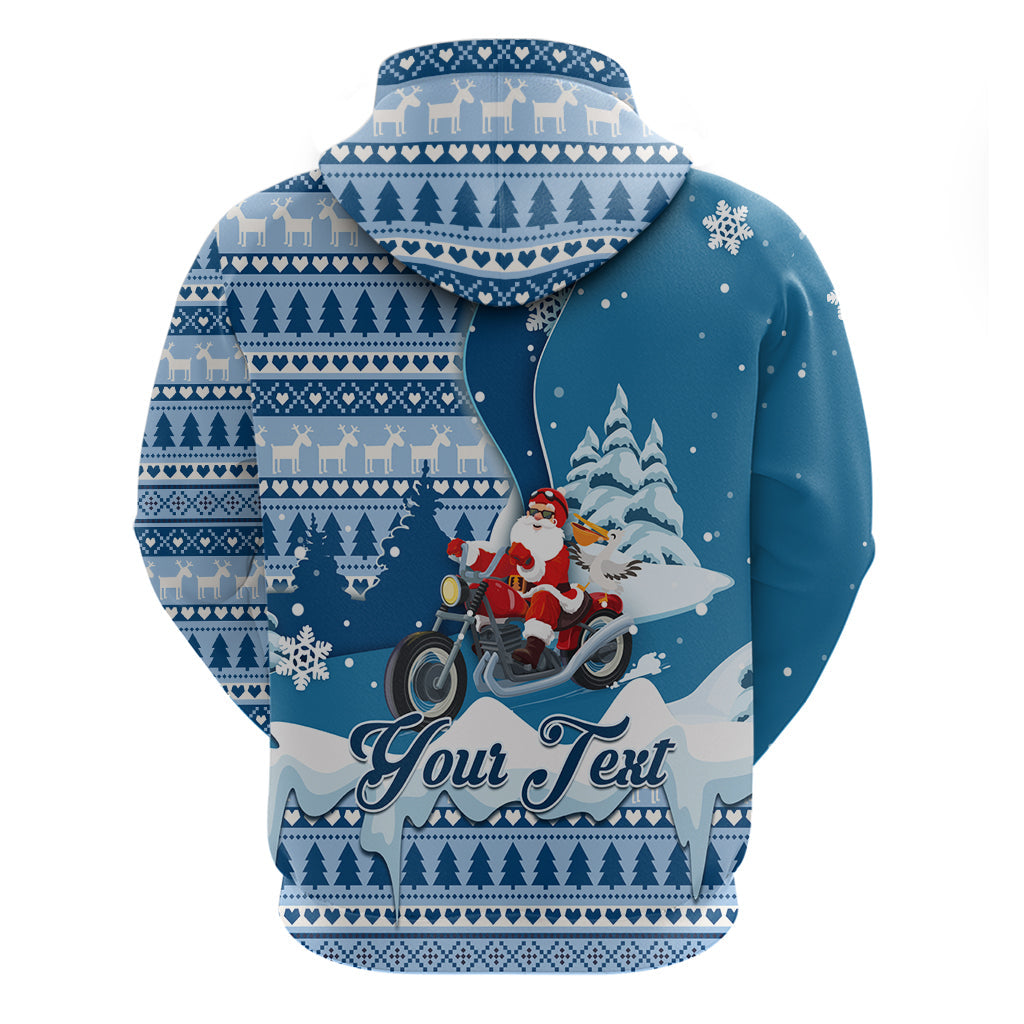 Custom Louisiana Christmas Hoodie Santa Claus Riding Motorcycle With Pelican LT01