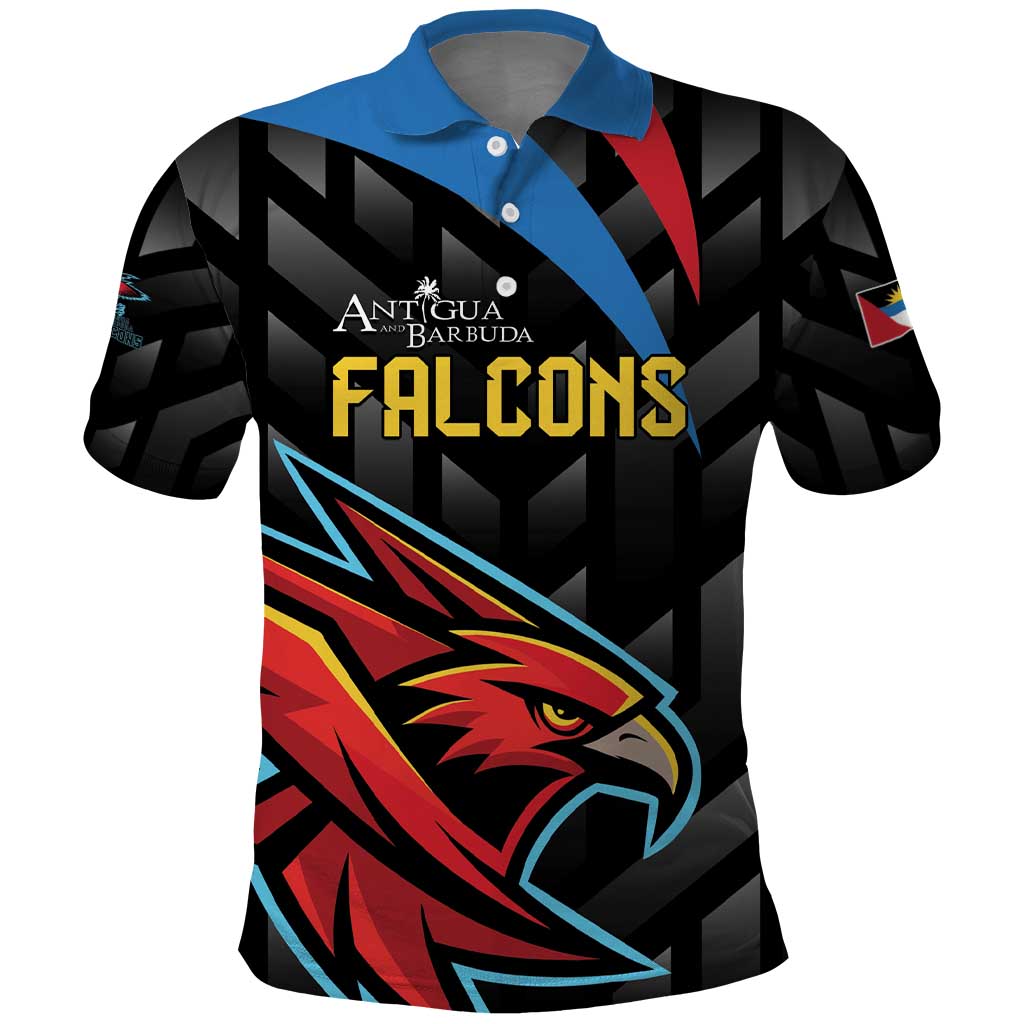 Custom Antigua and Barbuda Cricket Polo Shirt Falcons Flying High LT01