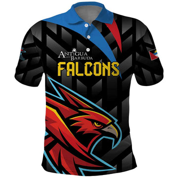 Custom Antigua and Barbuda Cricket Polo Shirt Falcons Flying High LT01
