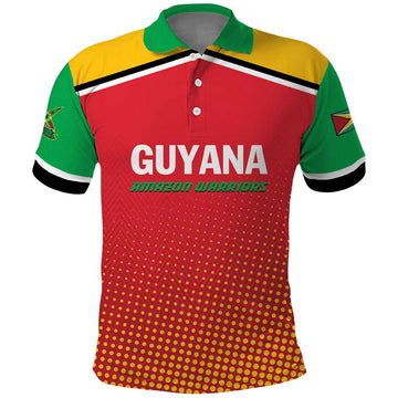 Custom Guyana Cricket Amazon Warriors Polo Shirt All The Way Champions LT01