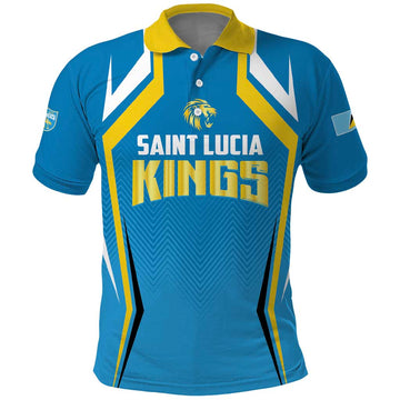 Custom Saint Lucia Cricket Polo Shirt St Lucia Stars Champions 2024 LT01