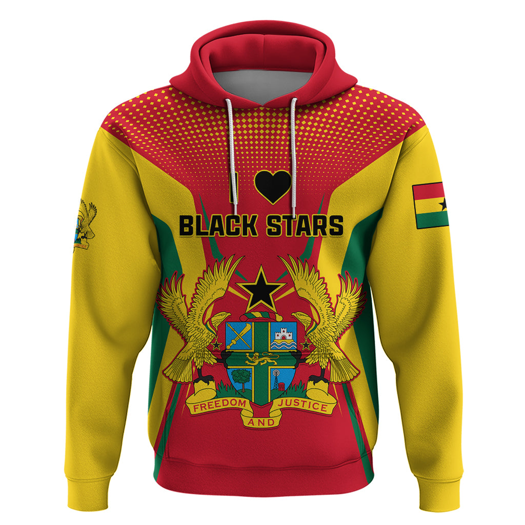 Ghana Football Hoodie I Love Black Stars LT01