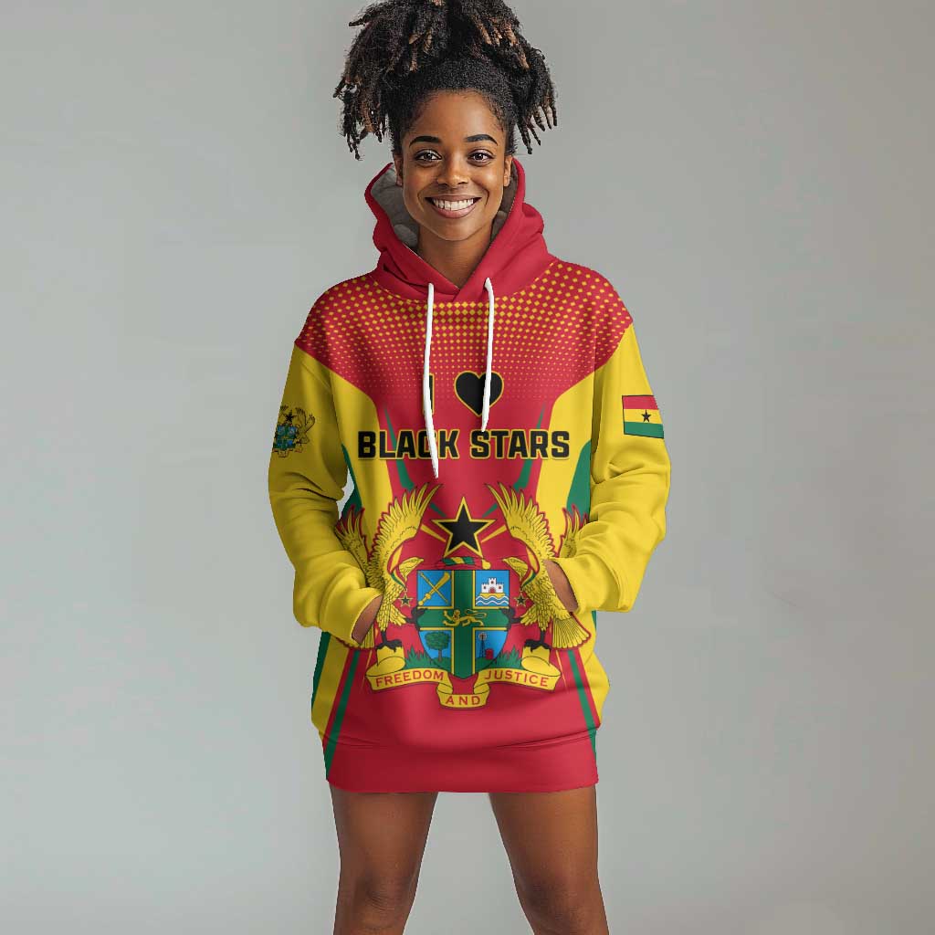 Support the Black Stars - Ghana Football Hoodie Dress LT01