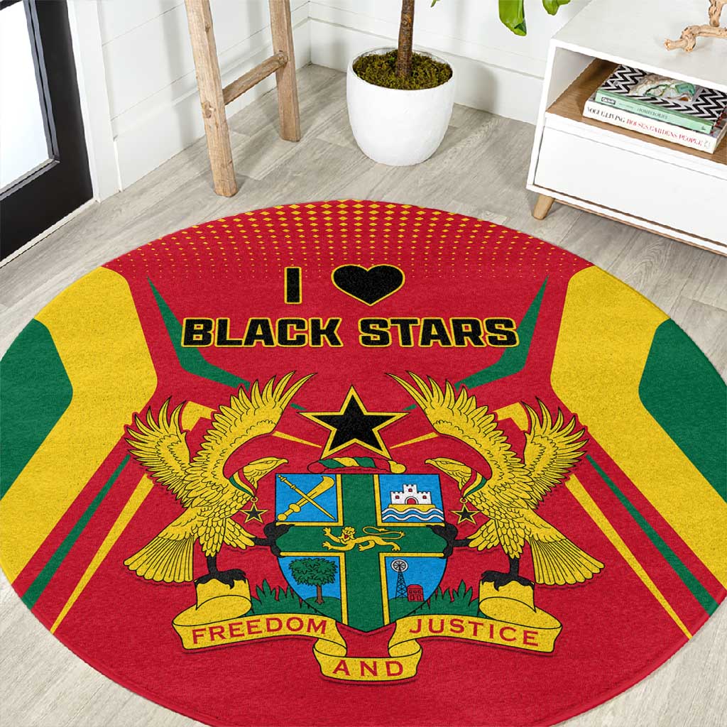 Support the Black Stars - Ghana Football Round Carpet LT01