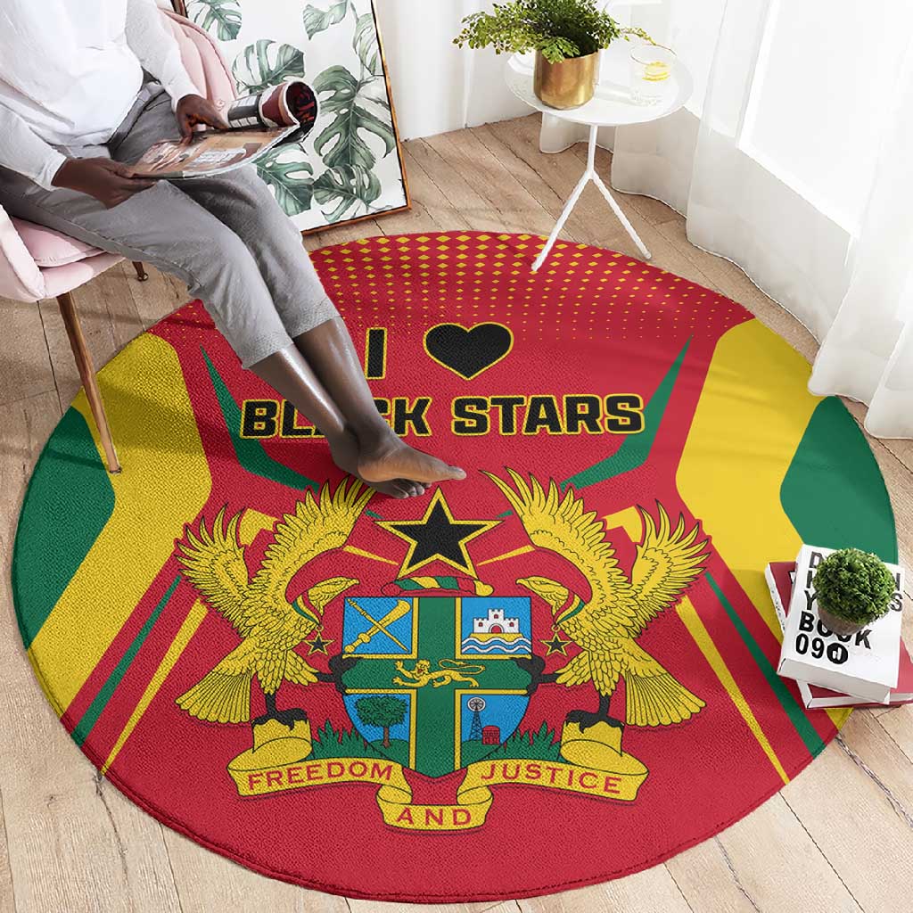 Support the Black Stars - Ghana Football Round Carpet LT01