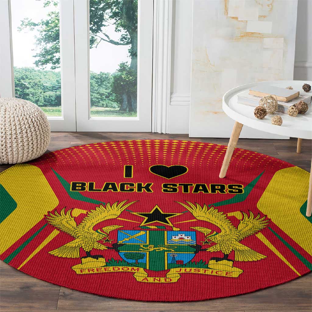 Support the Black Stars - Ghana Football Round Carpet LT01