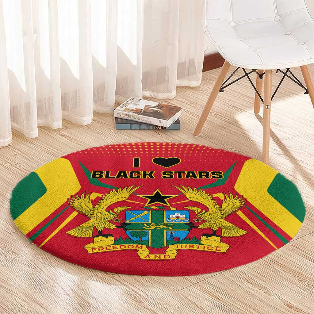 Support the Black Stars - Ghana Football Round Carpet LT01