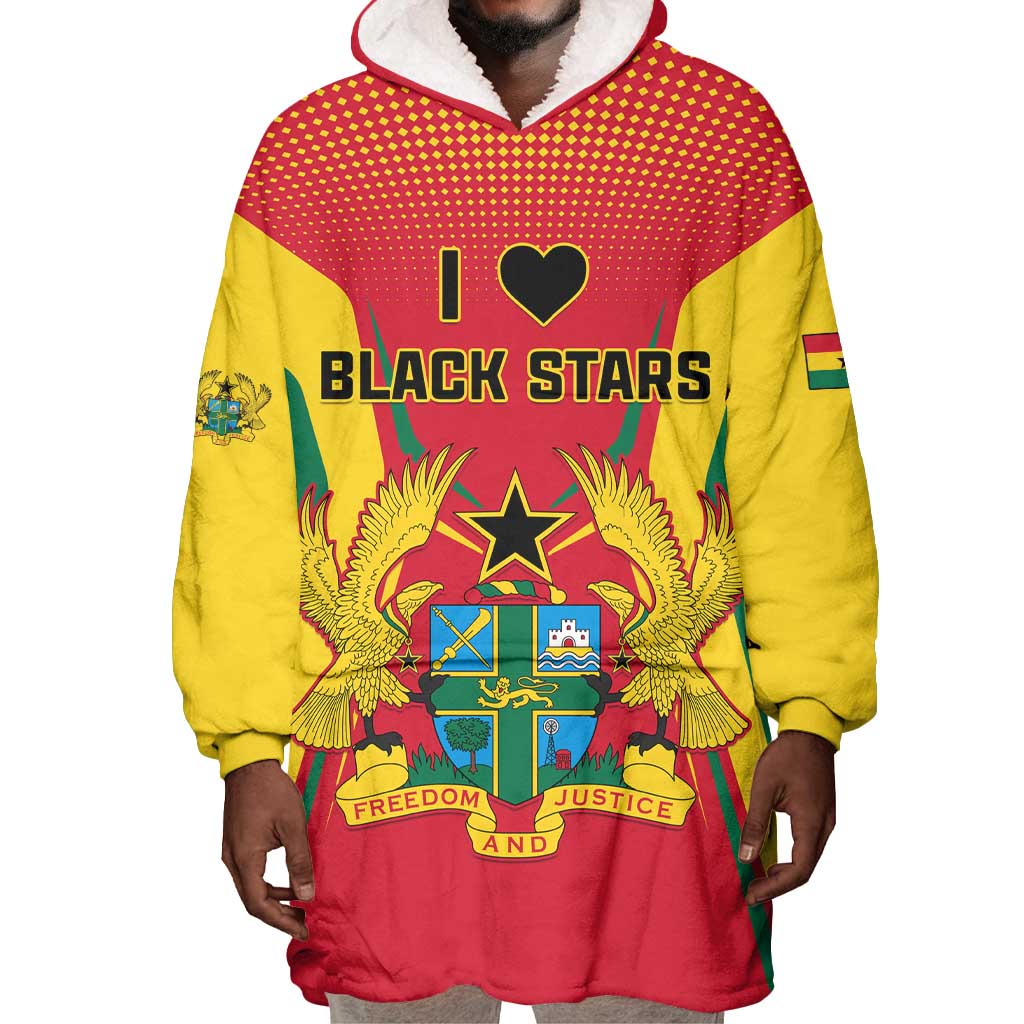 Support the Black Stars - Ghana Football Wearable Blanket Hoodie LT01