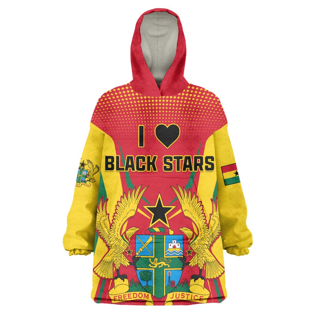 Support the Black Stars - Ghana Football Wearable Blanket Hoodie LT01
